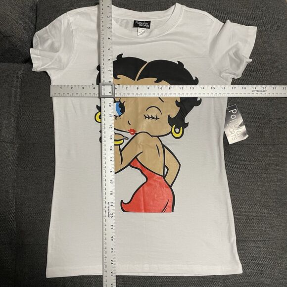 NEW Betty Boop Graphic T-Shirt Popular Sports Youth Large Women's X-Small XS NWT - Picture 4 of 7